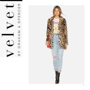 Velvet “Juliana” Leopard faux fur jacket!
